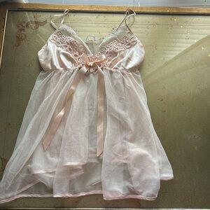 Elegant Pink Lace Babydoll